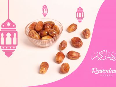 Ramadan Mubarak ,Poster, Flyer, Brochure, Design photography on light pink background.