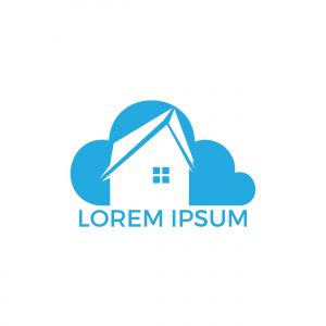 Modern cloud home vector design. Cloud storage home vector logo.	