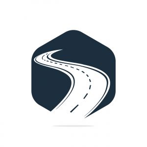 Creative road journey logo design. Road logo vector design template.	