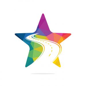 Star Road logo vector design template. Creative road journey logo design.	