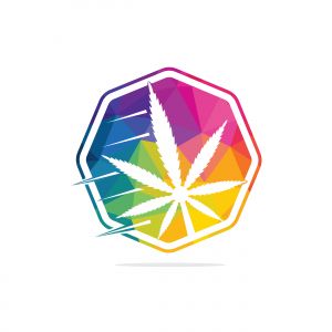 Cannabis leaf vector logo design. Marijuana leaf logo design template vector illustration.