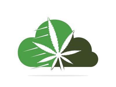 Cloud Medical cannabis marijuana vector logo design. Marijuana medical logo concept.