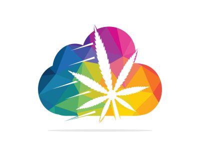 Cloud Medical cannabis marijuana vector logo design. Marijuana medical logo concept.