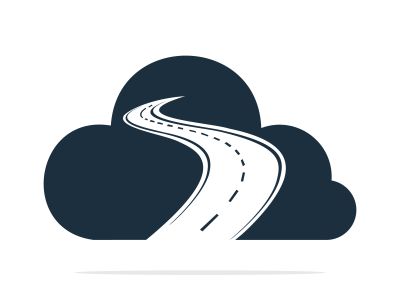 Cloud road logo vector element. Creative road journey logo design.	
