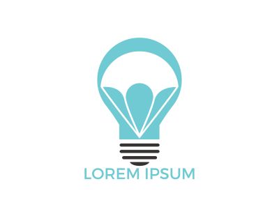 Parachute and light bulb logo design. Delivery air balloon symbol. Business corporate vector icon.	
