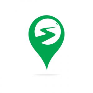 Way to success vector logo design. GPS pointer icon of business and finance logo design vector.	