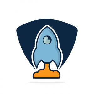Rocket Vector Logo Design. Start up Rocket Space Ship Abstract Vector Logo.