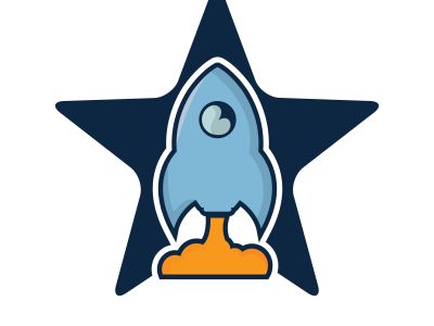  Star Rocket Vector Logo Design. Start up Rocket Space Ship Abstract Vector Logo.