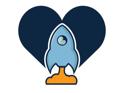  Love Rocket Vector Logo Design. Start up Rocket Space Ship Abstract Vector Logo.