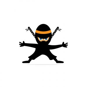 ninja sword vector logo design.