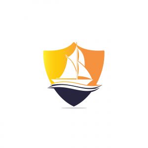 boat vector logo design .