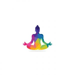 yoga lotus position vector logo design.