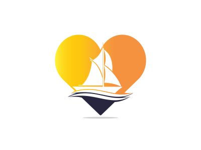 boat vector logo design .
